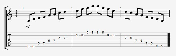 A minor Pentatonic Scale Pattern 1